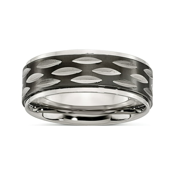 Best Quality Free Gift Box Stainless Steel 8mm Grooved Polished Band 